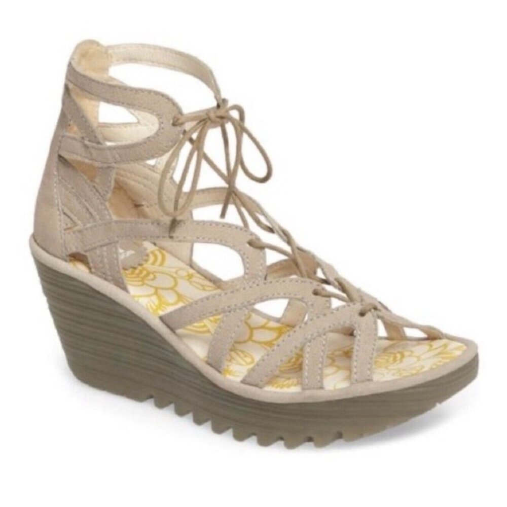Fly London Beige Wedges